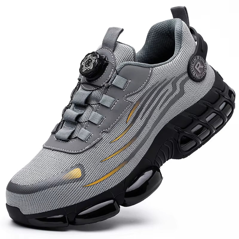 Men'S Safety Shoes Protection and Elastic Safety Boots Fashionable Casual Shoes Breathable Odor Protection Men'S Work Shoes