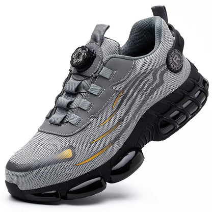 Men'S Safety Shoes Protection and Elastic Safety Boots Fashionable Casual Shoes Breathable Odor Protection Men'S Work Shoes