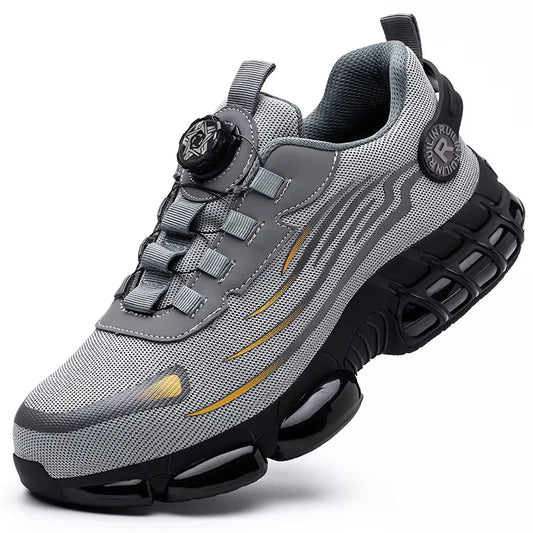 Men'S Safety Shoes Protection and Elastic Safety Boots Fashionable Casual Shoes Breathable Odor Protection Men'S Work Shoes