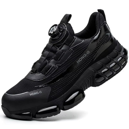 Men'S Safety Shoes Protection and Elastic Safety Boots Fashionable Casual Shoes Breathable Odor Protection Men'S Work Shoes