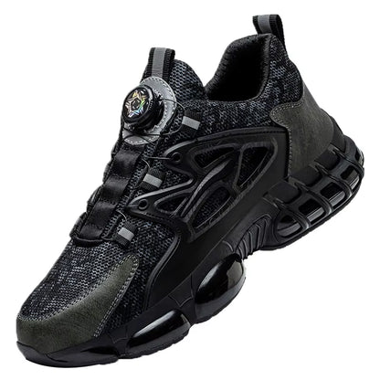 Men'S Safety Shoes Protection and Elastic Safety Boots Fashionable Casual Shoes Breathable Odor Protection Men'S Work Shoes