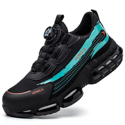 Men'S Safety Shoes Protection and Elastic Safety Boots Fashionable Casual Shoes Breathable Odor Protection Men'S Work Shoes